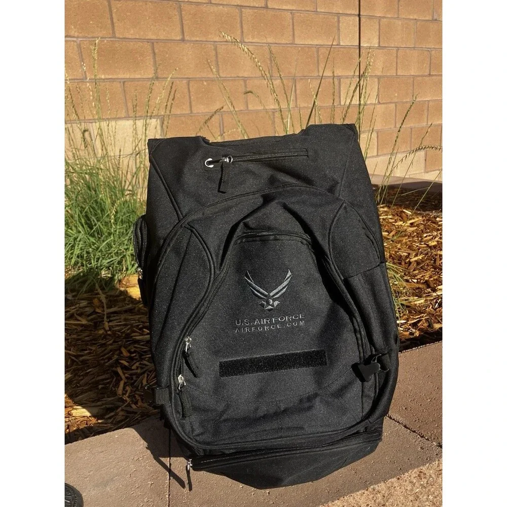Large U.S. Air Force Backpack Black Padded Adjustable